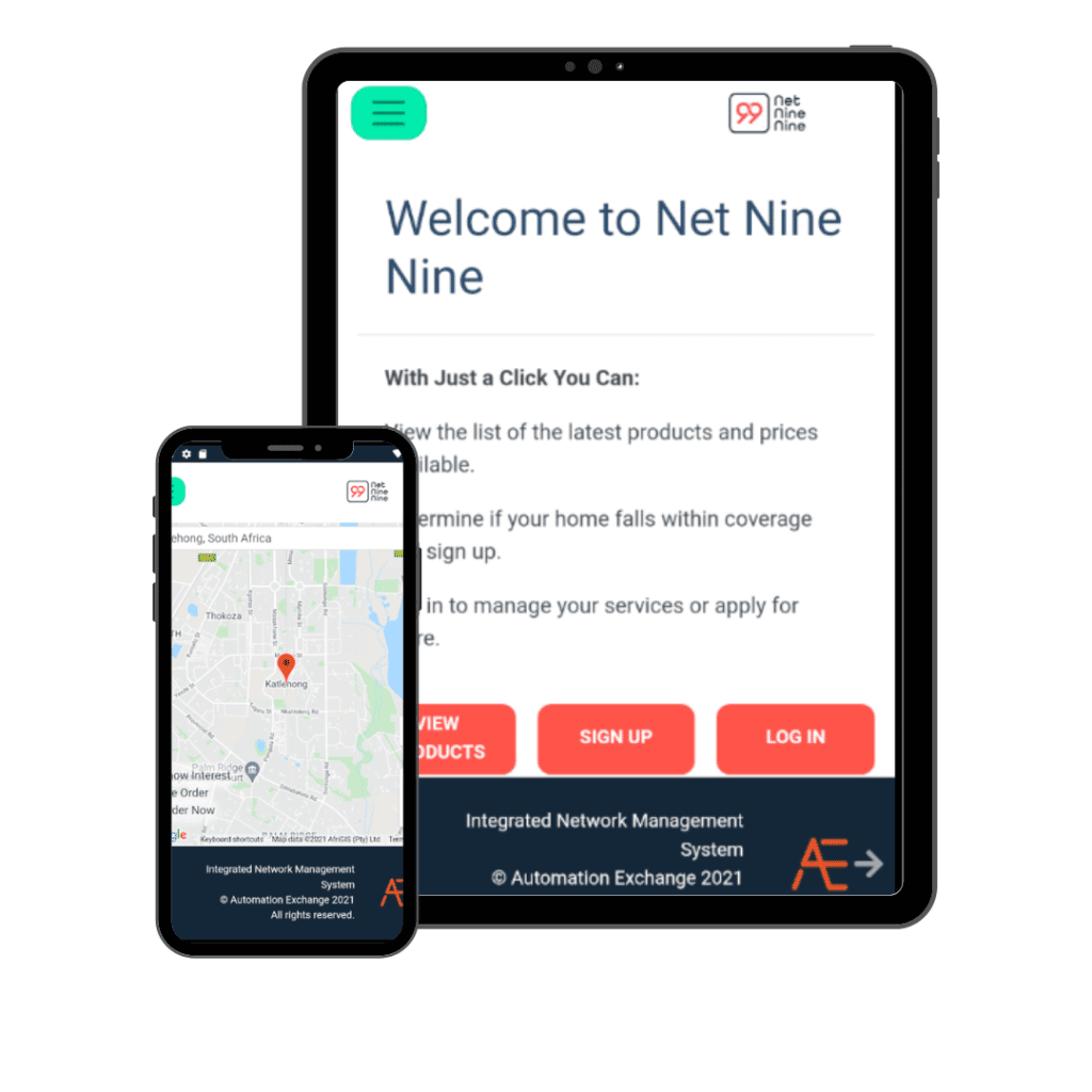 Download the Net Nine Nine app from the Apple app store or the Google play store today help you manage your account.